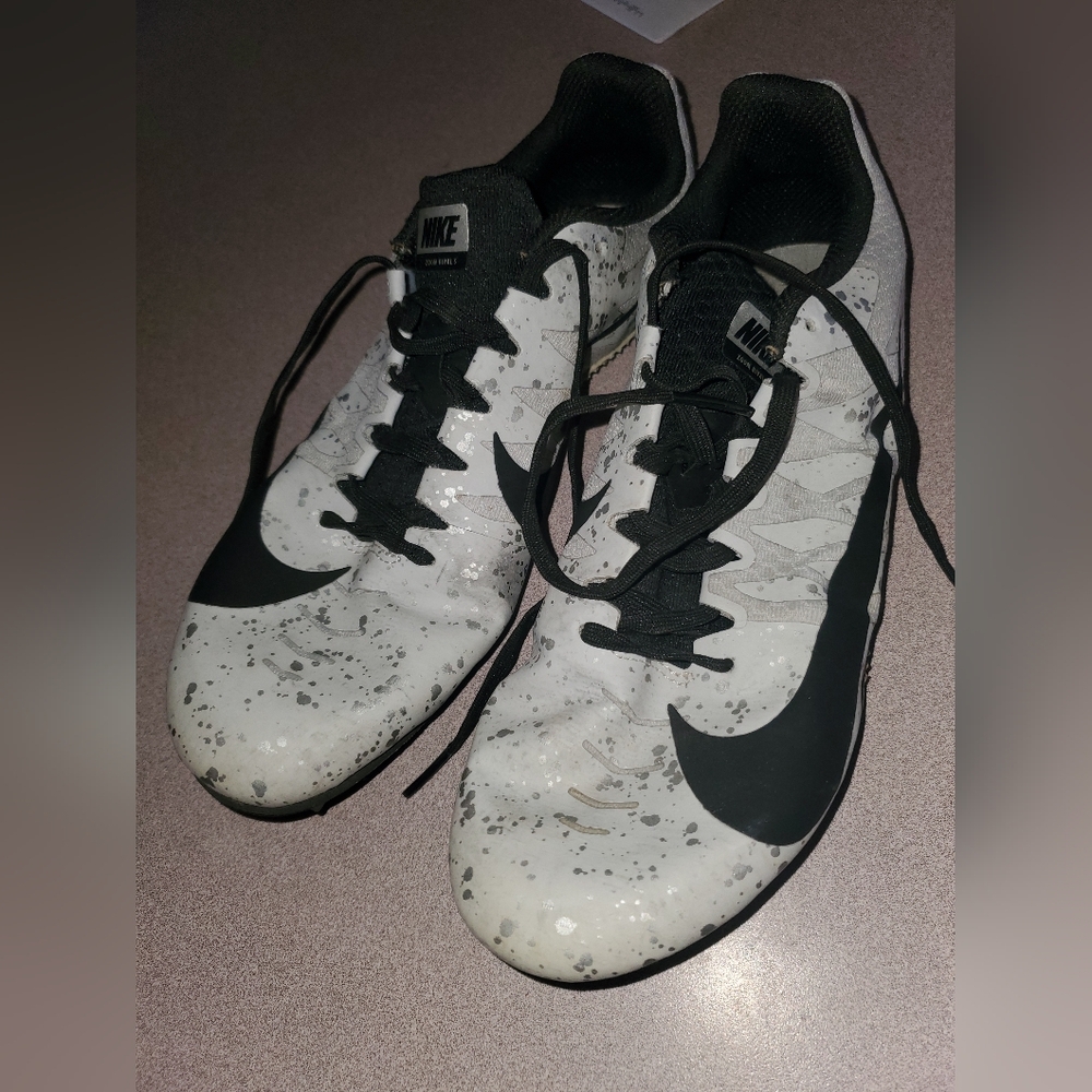 Nike Black and White Travk Spikes